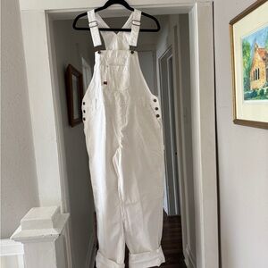 White Denim Overalls from Dickies